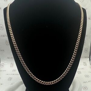 5mm - 24” Men Gold Filled  Toned Curb Thick Chain Necklace